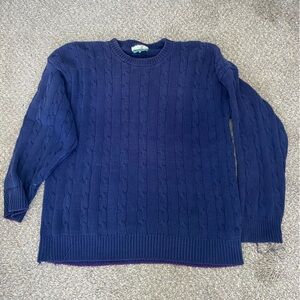 Men's Navy Cable Knit Sweater